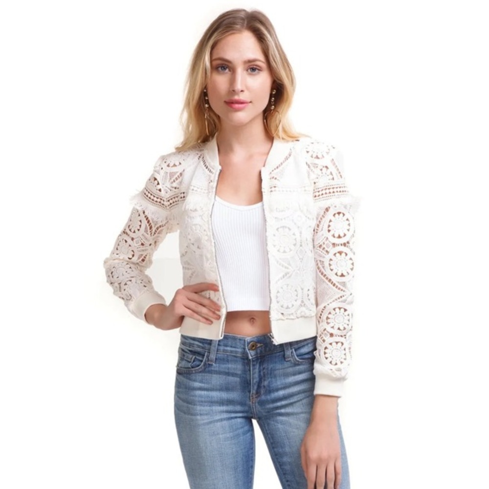 Jack by BB Dakota Crochet Fringe Jacket
